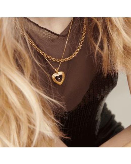 Rachel Jackson Metallic Electric Love Garnet Heart Necklace Plated /