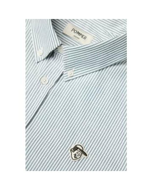 Pompeii3 Blue Pine Stripes Emilio Shirt S for men