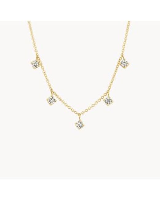 Blush Lingerie Metallic 14k Gold & 5 Zirconia Pendants Necklace