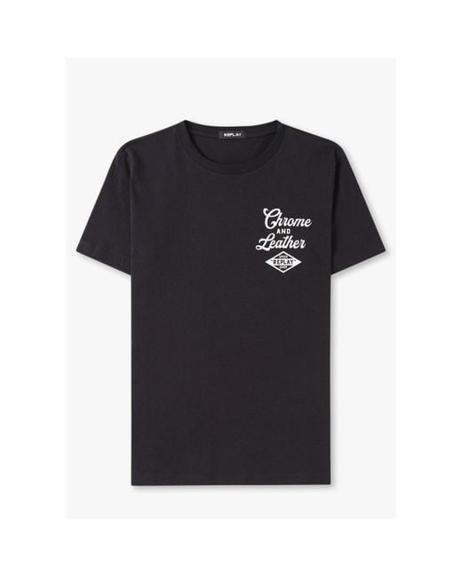 S | Black Thema No Men in for Replay Lyst T-shirt