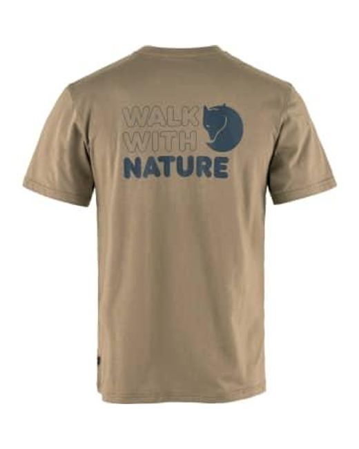 Fjallraven Walk With Nature T Shirt Suede di Fjallraven in Green da Uomo