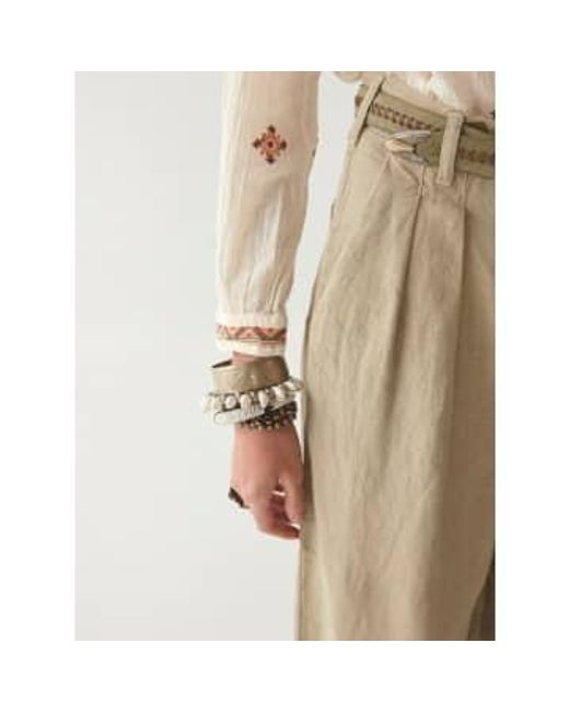Rombo Cotton Blouse Ivory di MAISON HOTEL in Brown