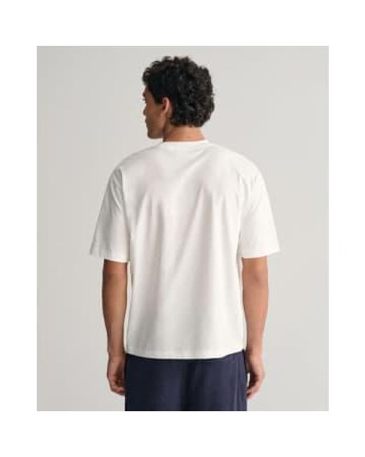 Gant White Hawaiian Printed T-shirt for men