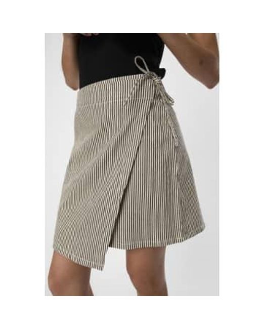 Object Gray Sola Twill Wrap Mini Skirt