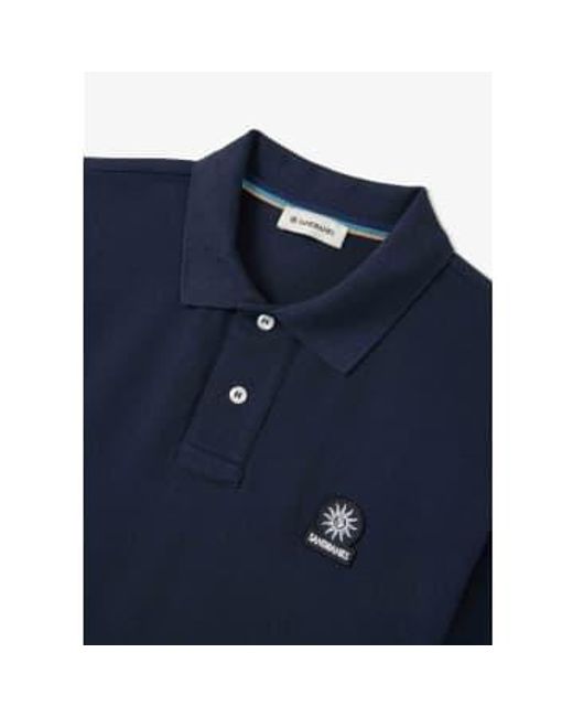 Sandbanks Blue S Badge Logo Polo Shirt for men