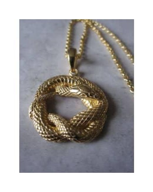 925 Snake Necklace Gold di WINDOW DRESSING THE SOUL in Metallic