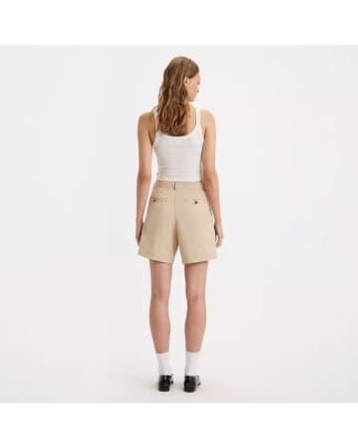 Levi's Natural Safari Neutral Pleated Shorts W25