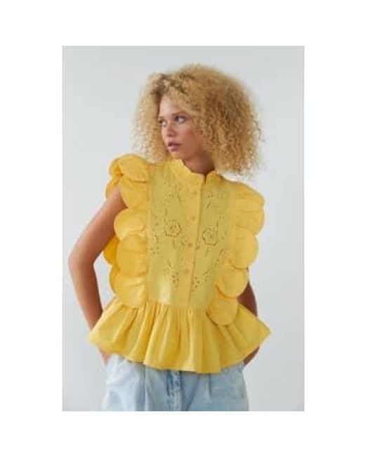Sweet Broderie Anglaise Blouse di Stella Nova in Yellow