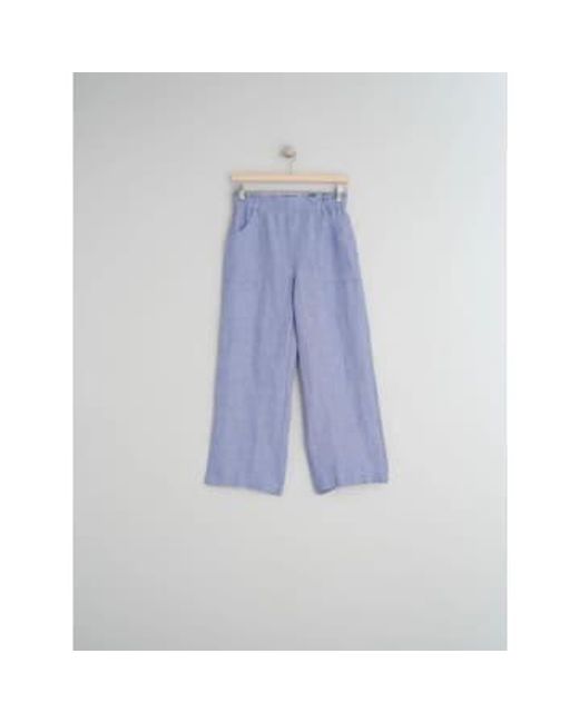 Pantalón de lino azul mi292 Indi & Cold de color Blue