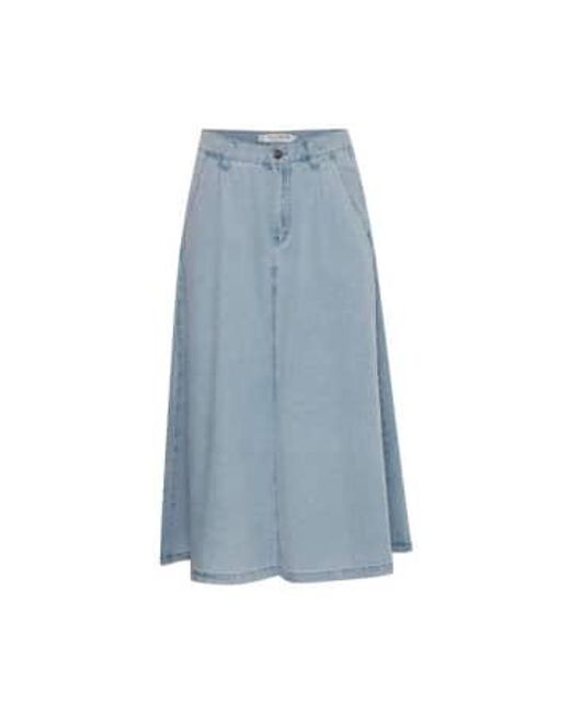 Pulz Blue Pzjosie Bleached Denim Skirt