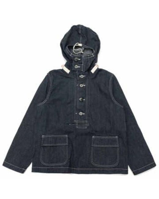 Buzz Rickson's Blue Us Denim Gas Protection Hooded Pullover Jacket for men