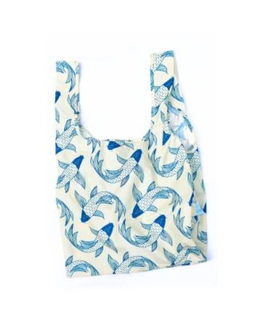 Reusable Medium Shopping Bag Koi Fish di Kind Bag in Blue