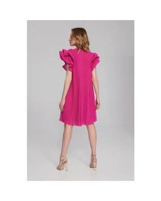 Joseph Ribkoff Pink Chiffon Pleated Dress 8