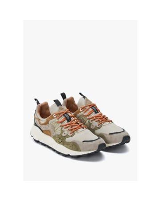 Flower Mountain Natural S Yamano 3 Suede/knitted Mesh Trainers for men