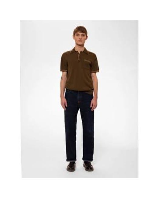 Nudie Jeans Brown Polo Frappe for men