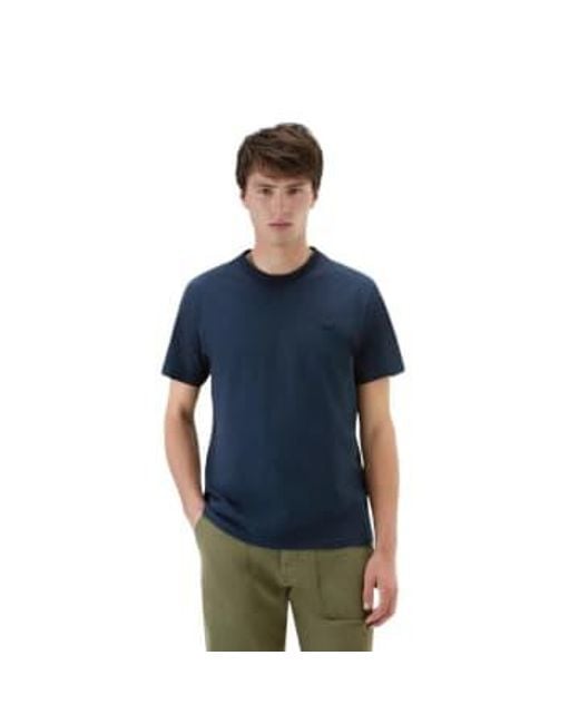 Woolrich Blue T-shirt Sheep Uomo Melton S for men