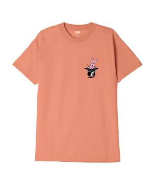 Obey Pink Disappear T-shirt Citrus Medium for men