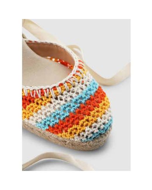 Castaner White S Carina 80 Crochet Espadrilles