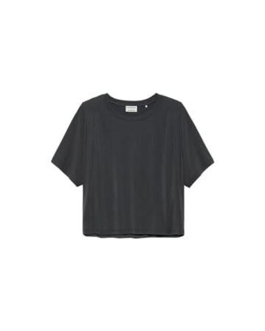 T-shirt épaule plissée gris foncé Catwalk Junkie en coloris Black