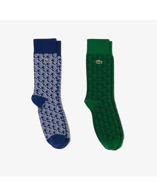 Lacoste Jacquard -Socken mit Monogramm in Green für Herren
