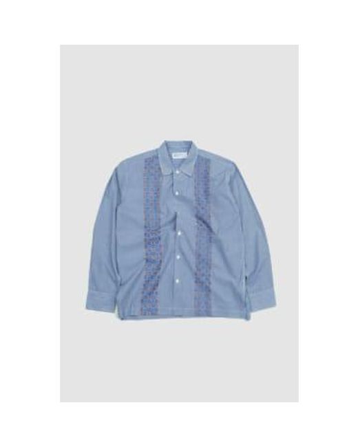 Universal Works Blue Embroided Shirt Classic Shirting M for men