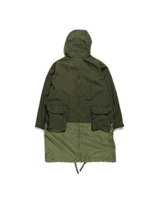 Engineered Garments Green Over Parka Heavyweight Cotton Ripstop for men
