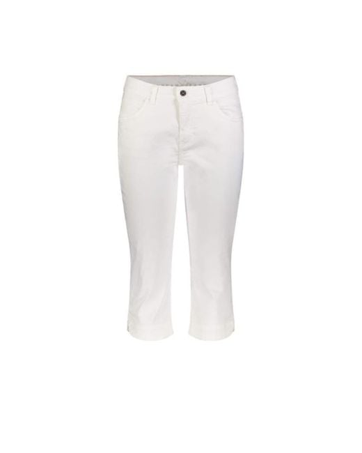 Mac Jeans White Denim Dream Capri Cropped Jeans | Lyst