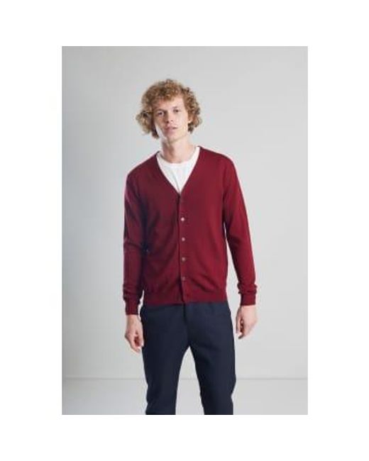Cárdigan lana merino rojo buros L'Exception Paris de hombre de color Red