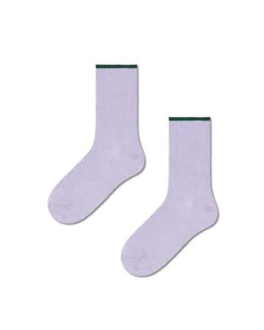 Chaussettes d'équipage mariona violet légères Happy Socks en coloris Purple