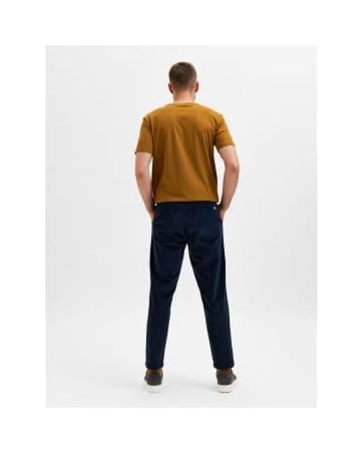 SELECTED Slim Blue Velvet Pants 34 / 32l for men