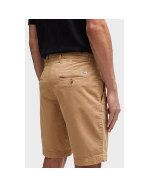 Slice-short medium slim fit shorts en coton stretch 50512524 260 Boss pour homme en coloris Natural