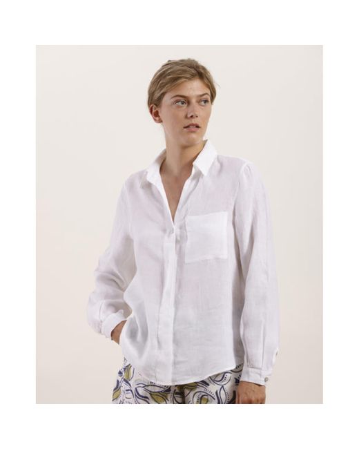 Mat De Misaine Cyclade Linen Shirt in White | Lyst