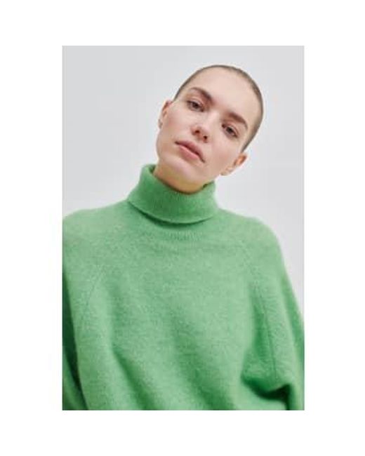 Second Female Green Brook Knit Oversize T-neck Xsmall