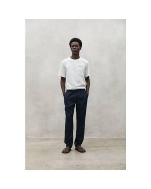 Pantalones lino la marina profunda Ecoalf de hombre de color White