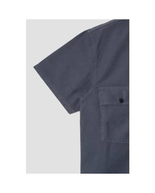 Stan Ray Blue Cpo Short Sleeve Shirt Sateen Medium for men