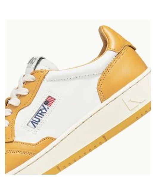 Autry Yellow Medalist Low Bicolor Leather Shoes Leather