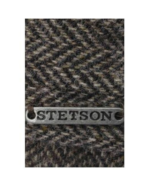 Stetson Brown Belfast Classic Flat Cap Grey/white Medium for men