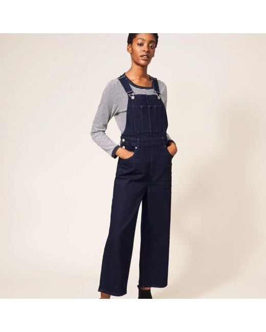 White Stuff Kelly Wide Leg Dungaree in Blue