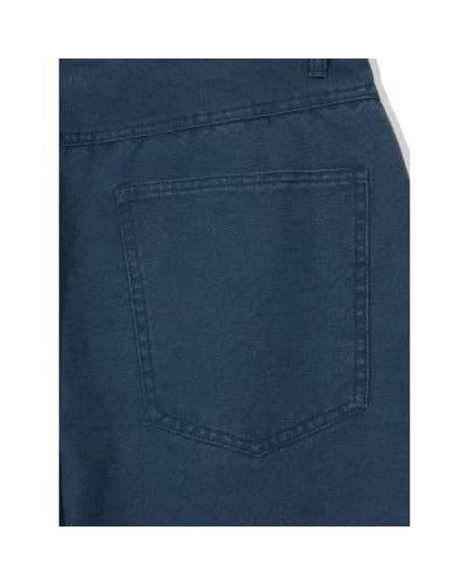 PARTIMENTO Blue Stone Washing Chino Pants In Navy Medium for men