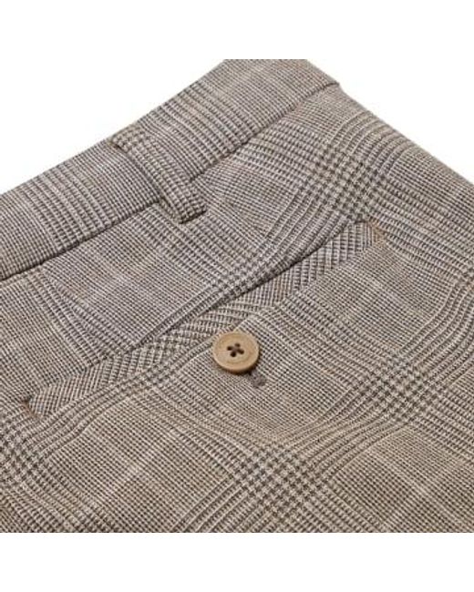 Remus Uomo Gray Matteo Prince Of Wales Suit Trousers 32 for men