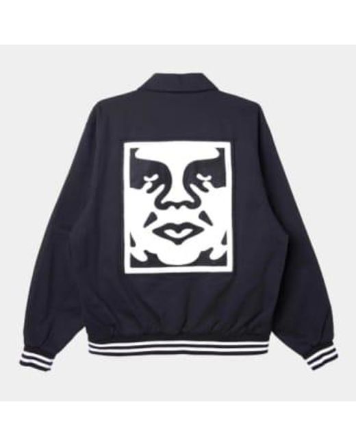 Obey Blue Icon Face Varsity Jacket M for men