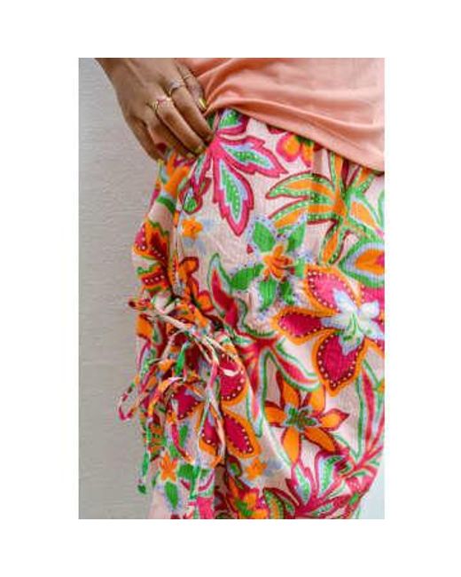 Native Youth Pink Botanical Printed Skirt