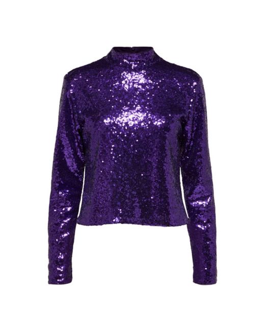 SELECTED Sequin Top in Purple | Lyst