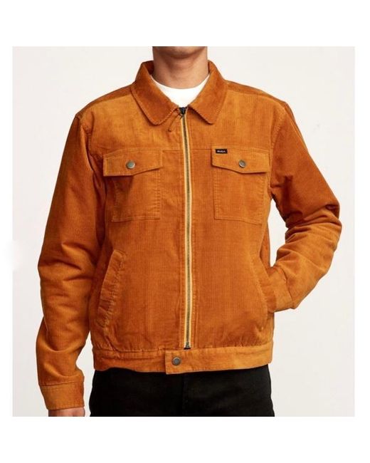 RVCA Easy Trucker Jacket Burnt Cop in 