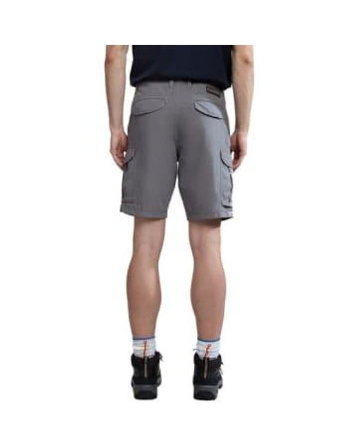 Napapijri Gray Noto Cargo Shorts 2.0 Granite 30 for men