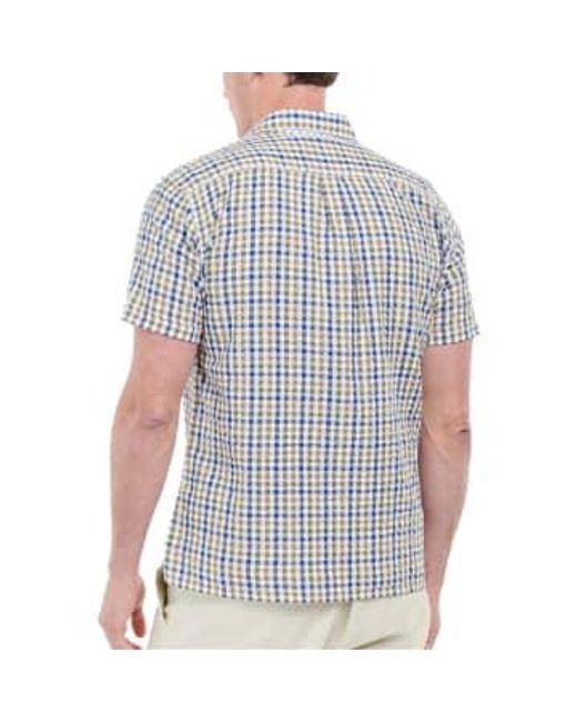 Barbour Blue Arnott Short Sleeve Summer Shirt for men