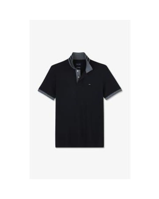 Eden Park Black And Grey Cotton Pima Polo Shirt M for men