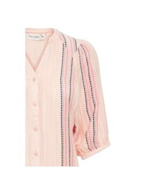 Pulz Pink Pzeliza Striped Shirt