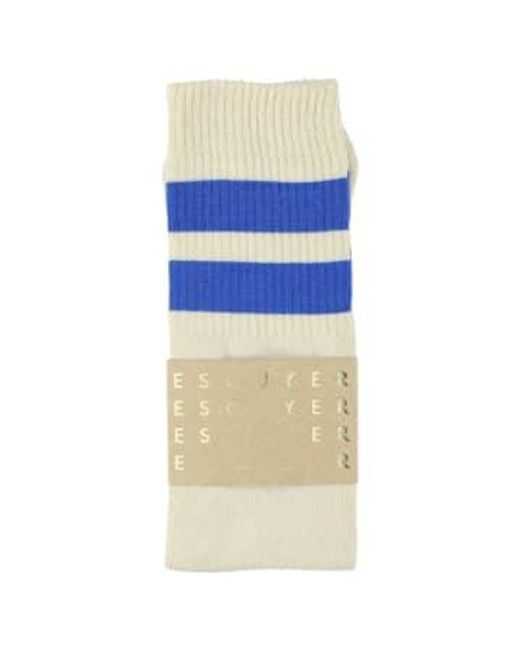 Escuyer Blue Ecru Bright Tube Socks 36-45