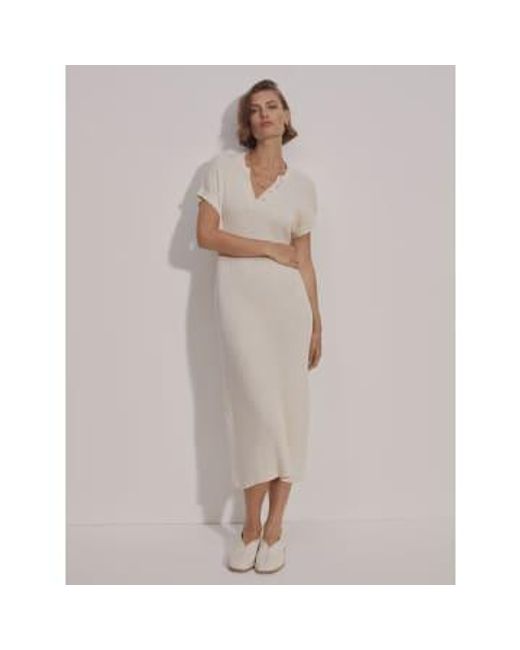 Varley Gray Aria Knit Midi Dress Whitecap S